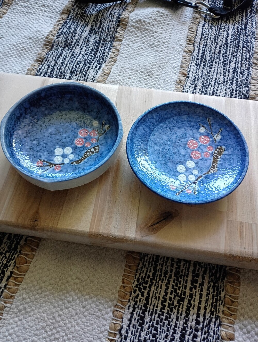 Gorgeous Hand-Painted Ceramic Bowls with Floral Motif (Set of 2)